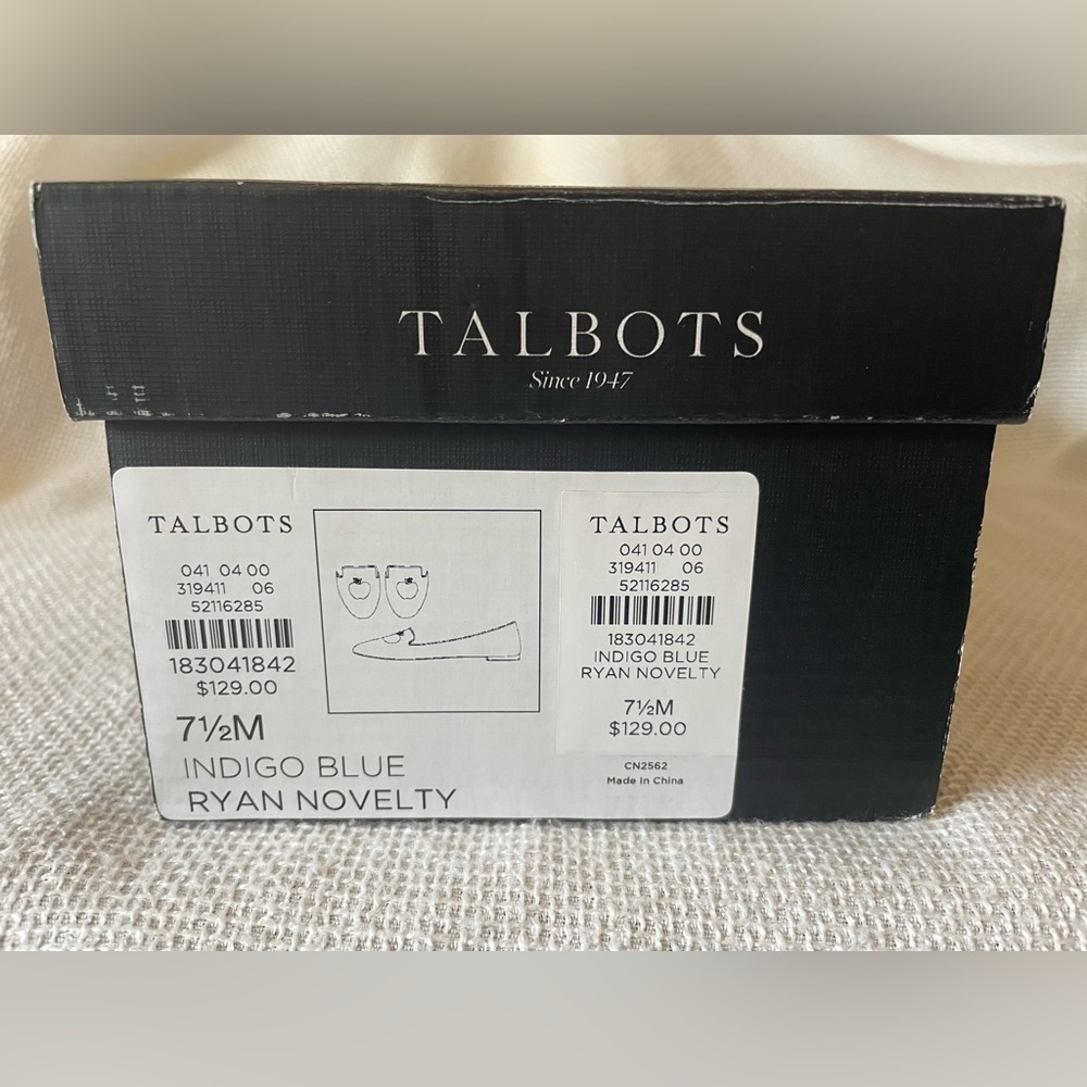Talbots indigo blue Ryan novelty flat - Picture 7 of 8